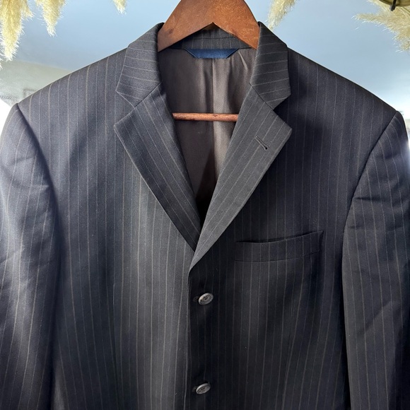 Burberry Charcoal Brown Pinstripe Suit Jacket Sports Coat - Picture 3 of 15